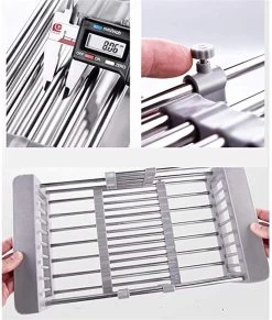 IBright Verstelbare Keukenrek - Gootsteen Mand - Afdruiprek – Vergiet – Verstelbaar In Lengte - Uitschuifbaar - RVS Grijs -Afwasgereedschap Winkel 1017x1200 1