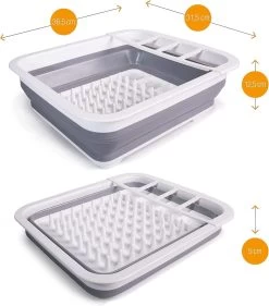 Amazy Afdruiprek Opvouwbaar & Bpa-vrij - Afdruiprek Voor Het Drogen Van Bestek, Borden, Glazen & Flessen - Afdruipmat In Grijs-wit Van Kunststof & Silicone Voor Gootsteen, Spoelbakken, Keuken 9 Amazy Afdruiprek Opvouwbaar & Bpa-vrij - Afdruiprek Voor Het Drogen Van Bestek, Borden, Glazen & Flessen - Afdruipmat In Grijs-wit Van Kunststof & Silicone Voor Gootsteen, Spoelbakken, Keuken -Afwasgereedschap Winkel 1054x1200