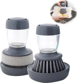 Afwasborstel Met Zeepdispenser – Met 3 Verschillende Opzet Stukken – Inclusief Houder – Grijs – Afwas Borstel Zeepreservoir – Zeep Handborstel – Doseerpomp – Afwasmiddel Dispenser – Navulbaar -Afwasgereedschap Winkel 1107x1200 1