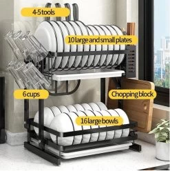 Doogo® Afdruiprek Met Lekbak 2 Laags – Inklapbaar - Muur Hangen Mogelijke - Afwasrek – Met 2 Lekbakken – Extra Accessories Voor Servies En Snijplanken - RVS 21 Doogo® Afdruiprek Met Lekbak 2 Laags – Inklapbaar - Muur Hangen Mogelijke - Afwasrek – Met 2 Lekbakken – Extra Accessories Voor Servies En Snijplanken - RVS -Afwasgereedschap Winkel 1195x1200 3