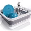 Amazy Afdruiprek Opvouwbaar & Bpa-vrij - Afdruiprek Voor Het Drogen Van Bestek, Borden, Glazen & Flessen - Afdruipmat In Grijs-wit Van Kunststof & Silicone Voor Gootsteen, Spoelbakken, Keuken -Afwasgereedschap Winkel 1200x1030
