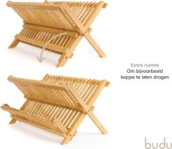 Budu Afdruiprek - Afdruiprekje Van Bamboe Hout - Afdruiprek Voor Afwas - Vaatwasrek - Keukenrek - Inklapbaar - Opvouwbaar - -Afwasgereedschap Winkel 1200x1037 1
