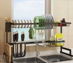 Sens Design Afwasrek Zwart - Afdruiprek - 82,5 Cm - RVS -Afwasgereedschap Winkel 1200x1042