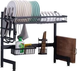 Afdruiprek Voor Boven Gootsteen - Keukenhulp - Keukenrek - Industriële Look - Bordenrek