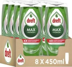 Dreft MaxPower - Vloeibaar Afwasmiddel - Voordeelverpakking 8 X 450 Ml -Afwasgereedschap Winkel 1200x1124