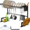 Afdruiprek Droger Zwart Voor Bestek Boven De Gootsteen 65 Cm X 29 Cm X 52 Cm -Afwasgereedschap Winkel 1200x1154 1