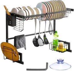 Afdruiprek Droger Zwart Voor Bestek Boven De Gootsteen 65 Cm X 29 Cm X 52 Cm -Afwasgereedschap Winkel 1200x1154 2