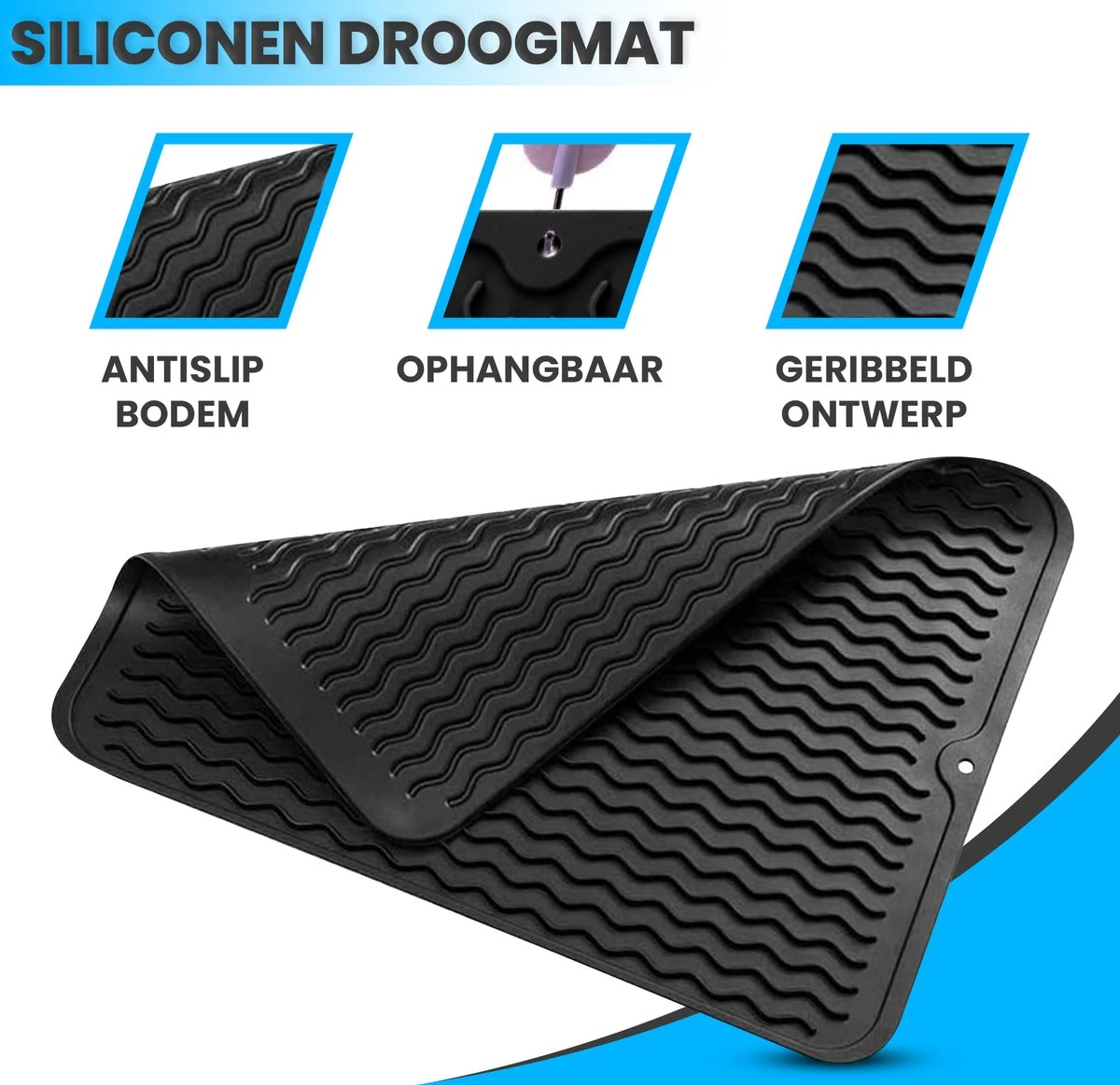 Bangosa Afdruipmat - Vaat Afwas Droogmat - Siliconen 50 X 40 7 Bangosa Afdruipmat - Vaat Afwas Droogmat - Siliconen 50 X 40 - Afbeelding 5