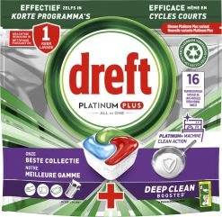 Dreft Platinum Plus All In One Machine Clean - Vaatwastabletten - 5 X 16 Tabletten -Afwasgereedschap Winkel 1200x1169 6