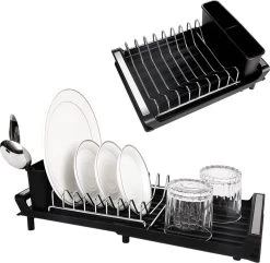 MIRI Afdruiprek – Afwasrek – Uitschuifbaar – Met Lekbak In Gootsteen – Afwas – Roestvrij Staal – Zwart -Afwasgereedschap Winkel 1200x1173 5