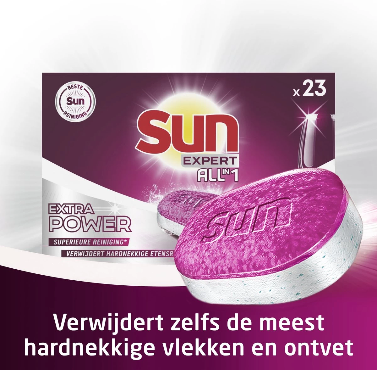 SUN® Sun Expert All-in 1 Vaatwastabletten - Extra Power - 6 X 23 Tabletten 6 SUN® Sun Expert All-in 1 Vaatwastabletten - Extra Power - 6 X 23 Tabletten - Afbeelding 4