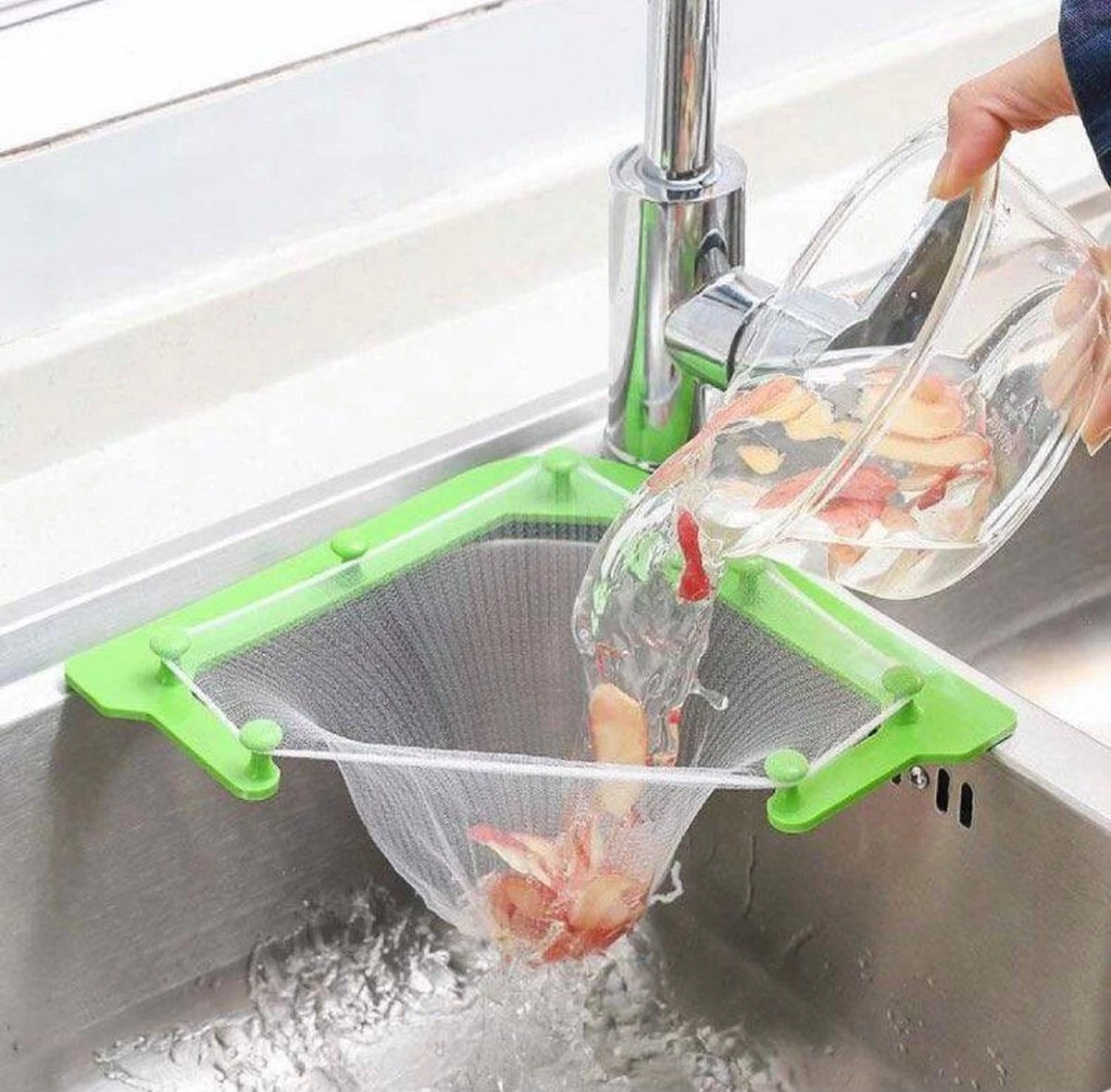 Merkloos Gootsteen Organizer - Gootsteen Afval Netje - Gootsteenontstopper - Spoelbak - Incl. 50 Netjes 3 Merkloos Gootsteen Organizer - Gootsteen Afval Netje - Gootsteenontstopper - Spoelbak - Incl. 50 Netjes