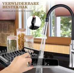 MIRI Afdruiprek – Afwasrek – Uitschuifbaar – Met Lekbak In Gootsteen – Afwas – Roestvrij Staal – Zwart -Afwasgereedschap Winkel 1200x1185 1