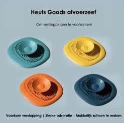 Heuts Goods - Gootsteenzeef - Gootsteenstop - Afvoerzeef - Afvoerstop - Spoelbal - Bad - Douchebak - Keuken - Wasbak - Badkuip - Siliconen - Donkerblauw -Afwasgereedschap Winkel 1200x1196 5