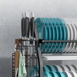 Merkloos Afdruiprek - Afdruiprek Met Lekbak - Afwas - Metaal - Zwart - RVS Afwasrek -Afwasgereedschap Winkel 1200x1200 323