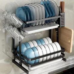 Doogo® Afdruiprek Met Lekbak 2 Laags – Inklapbaar - Muur Hangen Mogelijke - Afwasrek – Met 2 Lekbakken – Extra Accessories Voor Servies En Snijplanken - RVS 20 Doogo® Afdruiprek Met Lekbak 2 Laags – Inklapbaar - Muur Hangen Mogelijke - Afwasrek – Met 2 Lekbakken – Extra Accessories Voor Servies En Snijplanken - RVS -Afwasgereedschap Winkel 1200x1200 345