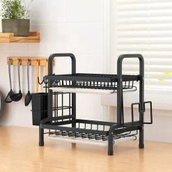 Dish Drying Rack Drainer Afdruiprek Metaal Afvoerafdruiprek Met Druppelbak Black Decker Droogrek Zwart Afdruiprek Brabantiaafdruiprek Metaal Muur -Afwasgereedschap Winkel 1200x1200 382