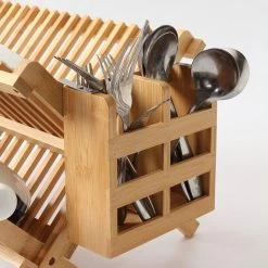 Merkloos Decopatent® Afdruiprek Voor Afwas - Bamboe - Hout - Inklapbaar Afdruiprek - Afwasrekje Inclusief Bestekhouder - Afwas Druiprek -Afwasgereedschap Winkel 1200x1200 392