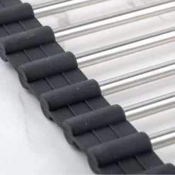 Highport Oprolbaar Vaat Droogrek - Scandinavisch Design - Opvouwbaar Hittebestendig Roestvrijstalen Keuken Afdruiprek - Vaatwasser Geschikt - Sterke 18-staafs Onderzetter - Foodgrade Materiaal -Afwasgereedschap Winkel 1200x1200 395