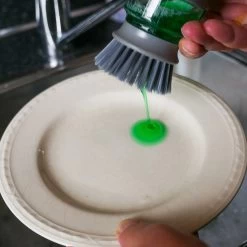 In Round Afwasborstel Met Zeepdispenser / Zeepreservoir – Inclusief Houder – Grijs – Afwas Borstel – Zeep Handborstel – Doseerpomp – Afwasmiddel Dispenser – Navulbaar -Afwasgereedschap Winkel 1200x1200 533