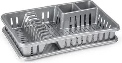 Antraciet Grijs Afdruiprek Met Lekbak 45 X 30 Cm - Keukenbenodigdheden - Afwassen/afdrogen - Afwasrekken - Afdruiprekken Met Lekbak