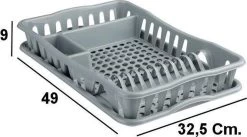 Merkloos Decopatent® Afdruiprek Voor Afwas - Afdruiprekje Met Lekbak - Kunststof Afdruipmat - Afwassen Borden & Bestek - 32.5x49x9 - Grijs -Afwasgereedschap Winkel 1200x668 1