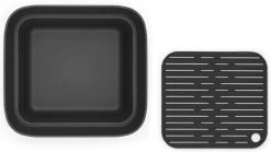 Brabantia SinkSide Afwasbak Vierkant - Met Afdruipschaal - Dark Grey -Afwasgereedschap Winkel 1200x675 2