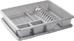 Afwas Afdruiprek Zilver Kunststof 48 X 38 X 9 Cm - Afwassen/drogen Met Lekbak