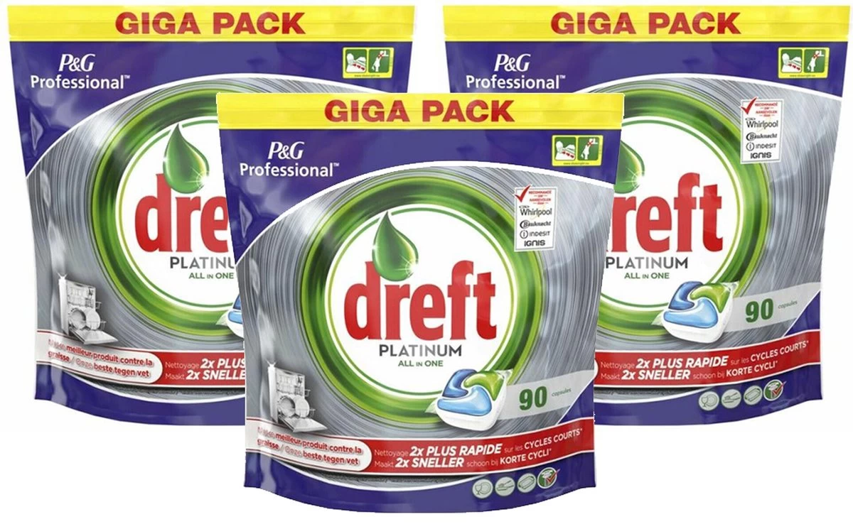 Dreft All In One Platinum - 270 Stuks - Vaatwastabletten - Jaarbox - Voordeelverpakking 4 Dreft All In One Platinum - 270 Stuks - Vaatwastabletten - Jaarbox - Voordeelverpakking - Afbeelding 2