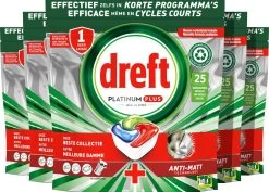 Dreft Platinum Plus All In One - Vaatwastabletten - Voordeelverpakking 5 X 25 Stuks