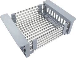 IBright Verstelbare Keukenrek - Gootsteen Mand - Afdruiprek – Vergiet – Verstelbaar In Lengte - Uitschuifbaar - RVS Grijs -Afwasgereedschap Winkel 1200x914