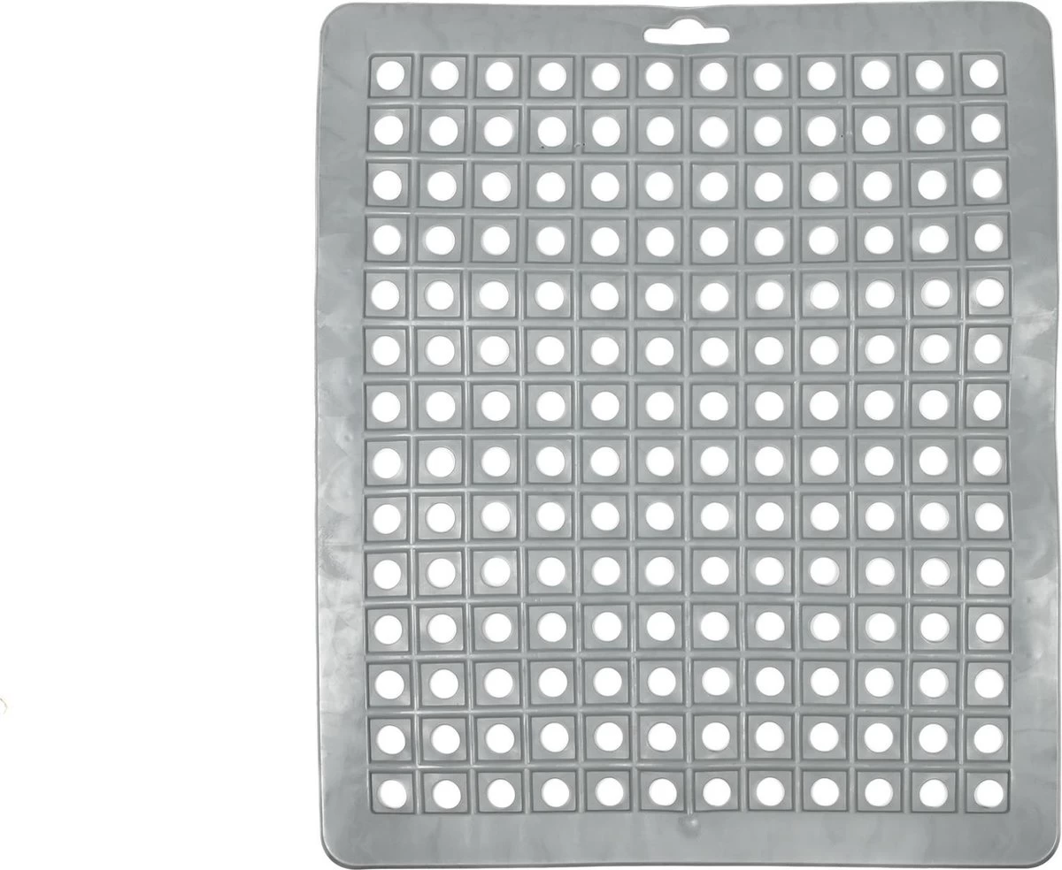 Merkloos Gootsteenmat PVC Vierkant Grijs 28 Cm 3 Merkloos Gootsteenmat PVC Vierkant Grijs 28 Cm