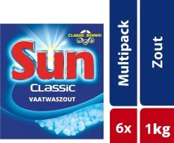 Sun - Vaatwaszout - 6 X 1 Kg - Zout - Voordeelverpakking