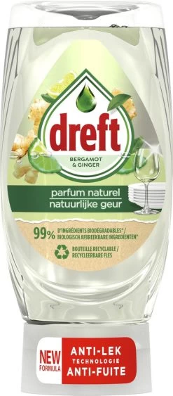 Dreft Natuurlijke Geur - Afwasmiddel - Bergamot & Gember - Ondersteboven Fles - Voordeelverpakking 8 X 370 Ml -Afwasgereedschap Winkel 526x1200