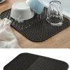 Merkloos Afdruipmat Met GRATIS Afwasborstel - Droogmat - Afdruipmat Siliconen - BPA Vrij - Afdruipmat Voor Afwas - Zwart -Afwasgereedschap Winkel 800x1200