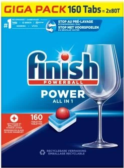 Finish Power All In One Regular Vaatwastabletten - 160 Stuks -Afwasgereedschap Winkel 890x1200