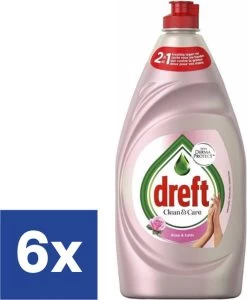 Dreft Clean & Care Afwasmiddel - Rose & Satin - 6 X 383 Ml